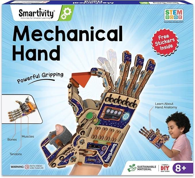 71jw4UCjWgL._AC_SX679_.jpg Smartivity DIY Robotic Mechanical Hand STEM Toy for Kids 8-14 Years Old | Parents Choice Award Winner I Birthday Gift for Kids | Engineering Kit for 8, 9, 10, 11, 12, 13, 14 Years Old Boys & Girls - Image 1