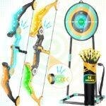 2 Pack Kids Bow and Arrow Set with Sound Effects & LED Flash Lights Achery Set, Indoor Outdoor Toys for Ages 4-8 8-12, Birthday Gifts for 3 4 5 6 7 8 9 10 11 12 Year Old Boys Girls Children