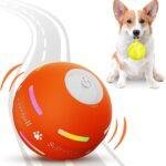 PetDroid Interactive Dog Toys Dog Ball, [Newly Upgraded] Durable Motion Activated Automatic Rolling Ball Toys for/Small/Medium/Large Dogs,USB Rechargeable(Orange)