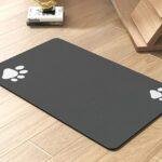 Pet Feeding Mat-Absorbent Dog Mat for Food and Water Bowl-No Stains Quick Dry Dispenser Mat-Dog Accessories Pet Supplies-Water Bowl for Messy Drinkers（Darkgrey,12