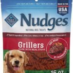 Blue Buffalo Nudges Grillers Natural Dog Treats, Made in the USA with Real Steak, 16-oz Bag