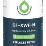 GLACIER FRESH Water Filter Compatible with XWFE (Built-in CHIP), Replacement for GE XWFE, XWF Refrigerator Water Filter NSF/ANSI 42 Certification Pack of 1