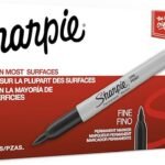 Sharpie Permanent Markers, Fine Tip, Black, 12 Count - Quick Drying, Fade Resistant, For Wood, Plastic, Paper, Metal, And More