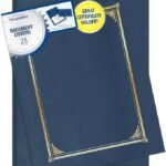 Geographics Classic Linen Certificate/Document Covers - Navy Blue, 25 Pack - 12.5 x 9.75 in