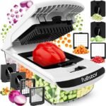 Fullstar Pro Original Vegetable Chopper - Chopper and Spiralizer - Food Chopper with Container, Fruit Cutter, Onion Dicer - All-in-One Prep Tool - Kitchen Gadgets and Gifts (4 in 1, White)