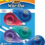 BIC Wite-Out EZ Correct Correction Tape, School Supplies for Students and Teachers, Applies Dry, No Dry Time, Tear Resistant, 4-Count Pack in White
